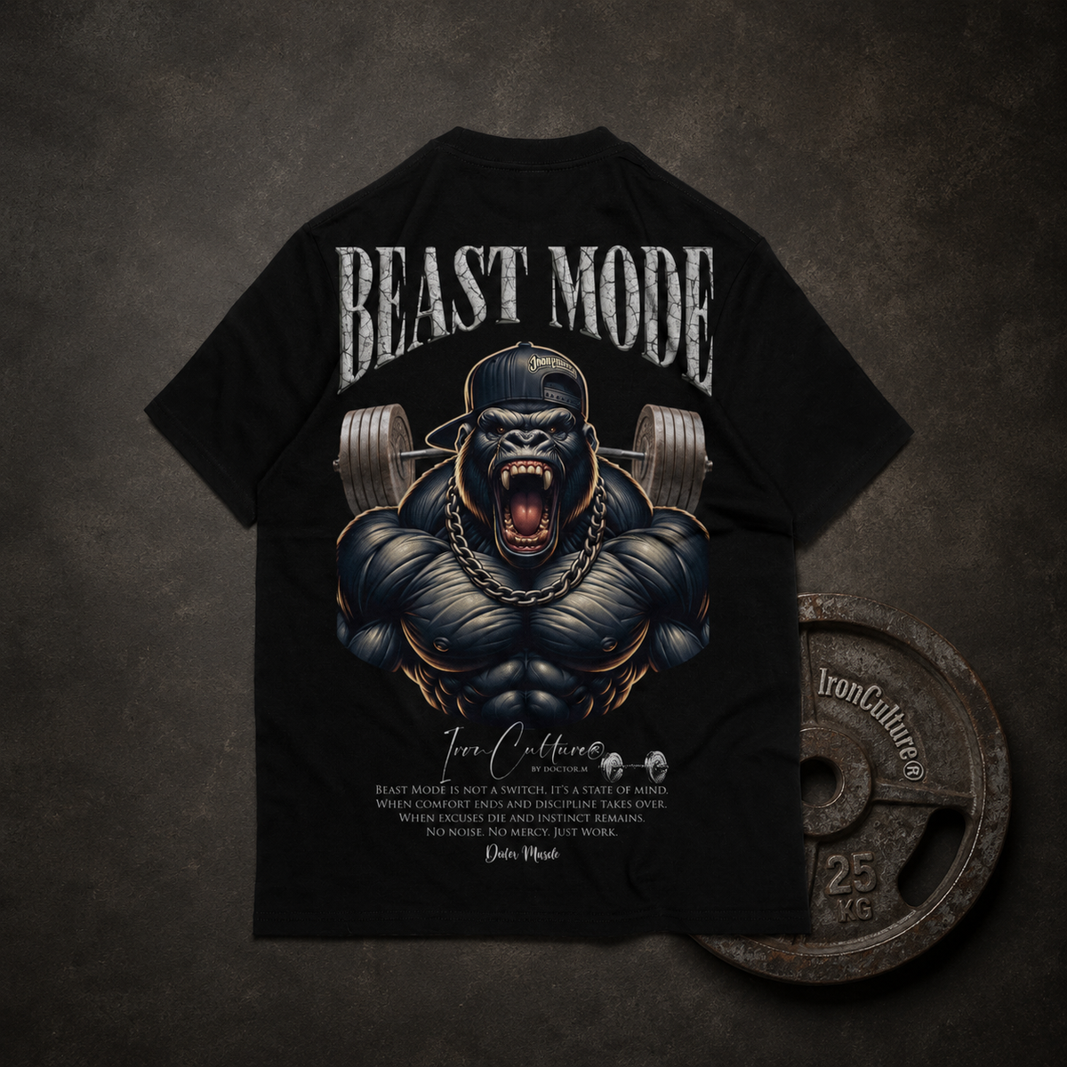 BEAST MODE - Oversized T-Shirt Herren – 270 GSM Heavyweight | IronCulture®