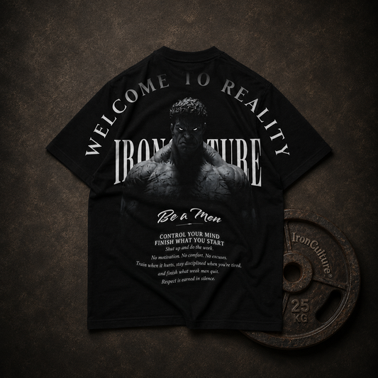 Welcome to Reality - Oversized T-Shirt Herren – 270 GSM Heavyweight | IronCulture®