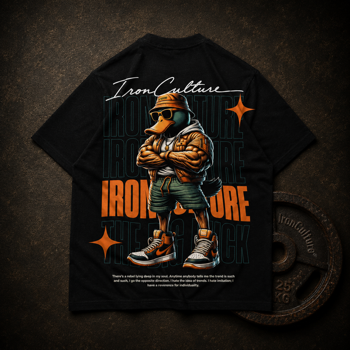 The Big Duck - Oversized T-Shirt Herren – 240 GSM Heavyweight | IronCulture®