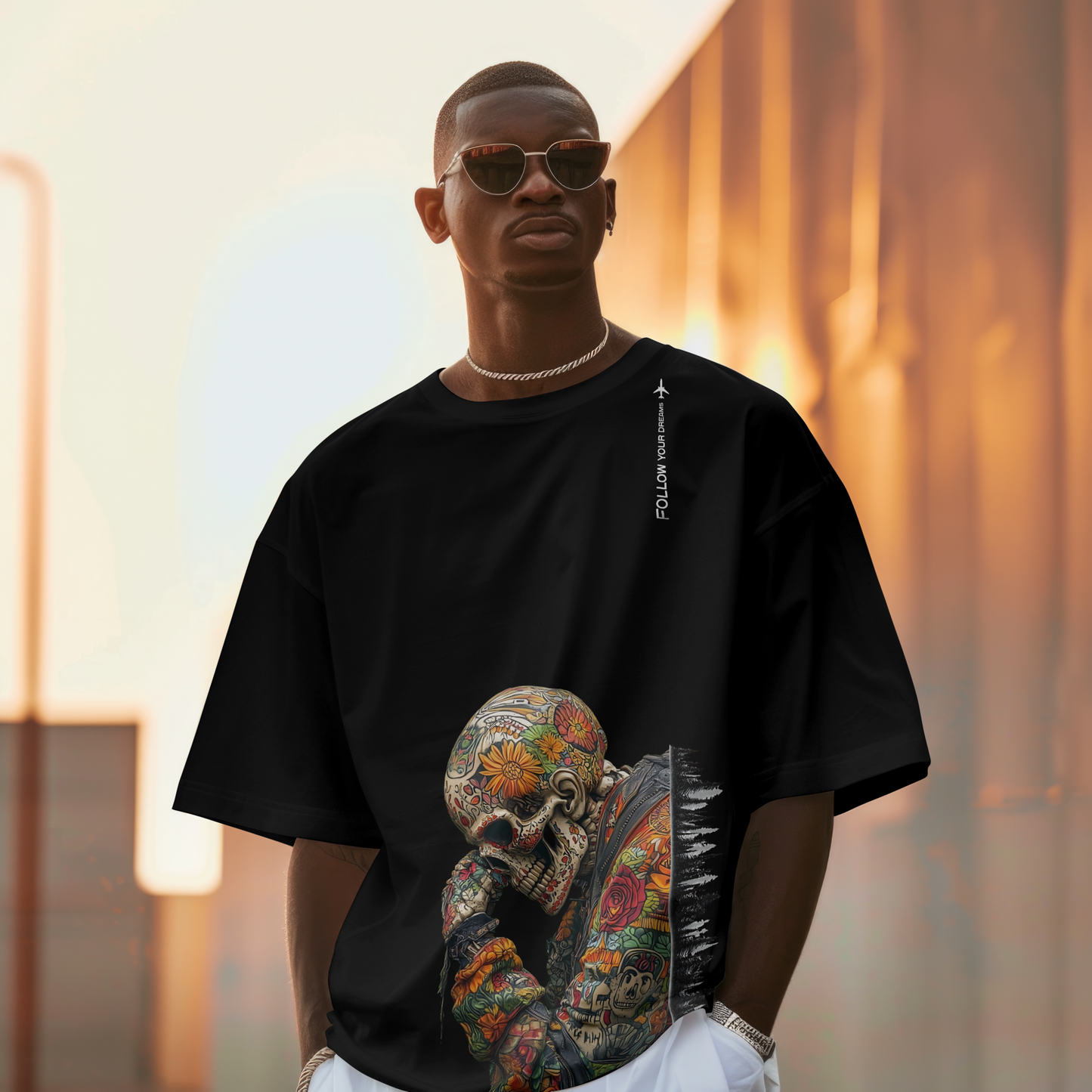 Silent Mind Oversize Tee – Tattoo Art Black