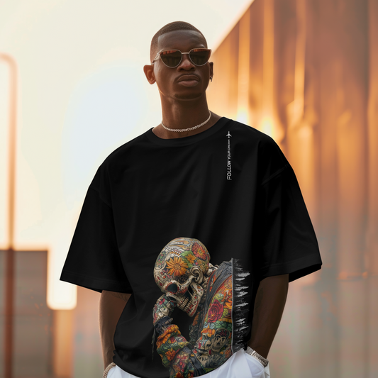 Silent Mind Oversize Tee – Tattoo Art Black